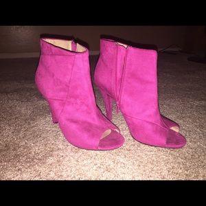 Pink Peep Toe Booties 💕