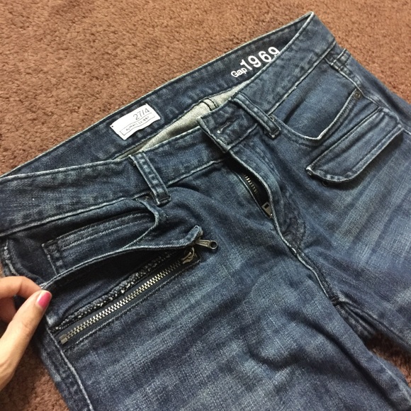 Gap 1969 faux zipper skinny jeans