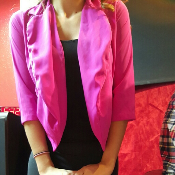 Hot Pink/Fushia Silky Blazer