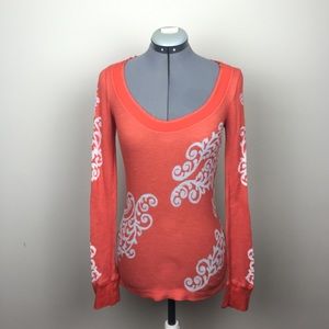 Free People Thermal w/Floral Placement Details