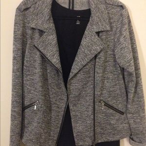 Grey asymmetrical zip jacket