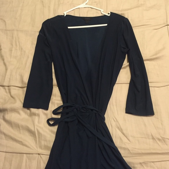 Dark green wrap-waist dress