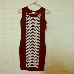 Black and white bodycon sweater dress