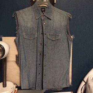 Sleeveless Denim Shirt