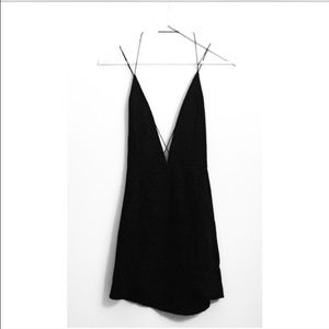 Nasty gal deep V black dress