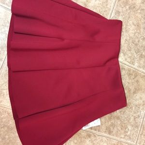 A red skater skirt