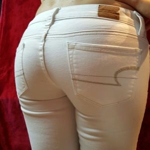 AE White Skinny Kick Jeans