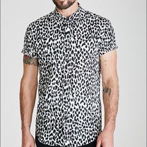 Forever21 leopard print button-down shirt