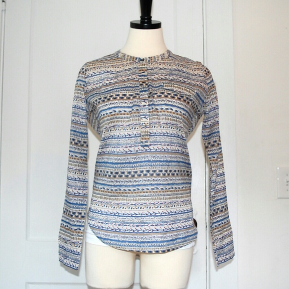 Joe's Jeans Long Sleeve Print Linen Cotton S