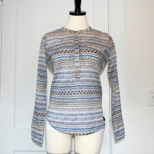 Joe's Jeans Long Sleeve Print Linen Cotton S