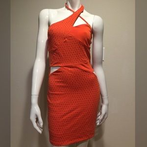 Bebe cutout dress with crystals