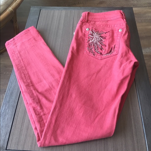 Pink/orange miss me jeans