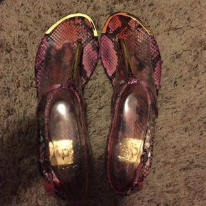 Dolce vita dv snakeskin and gold sandal size 8 l