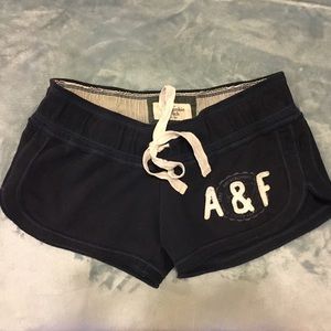 Abercrombie & Fitch A&F Logo Navy Sweat Shorts