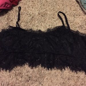 Black lace bandeau bra L- never worn
