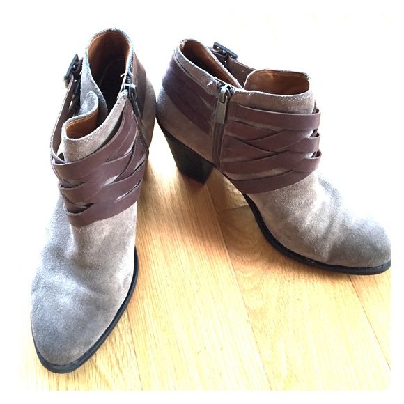 Vince Camuto brown wrap booties