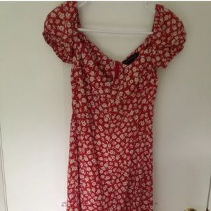 Moda International floral dress SEXY V neck sz 4