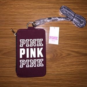 Victoria's Secret Pink card holder and lanyard