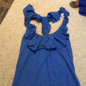 Abercrombie Ruffled racerback tank blue❤️
