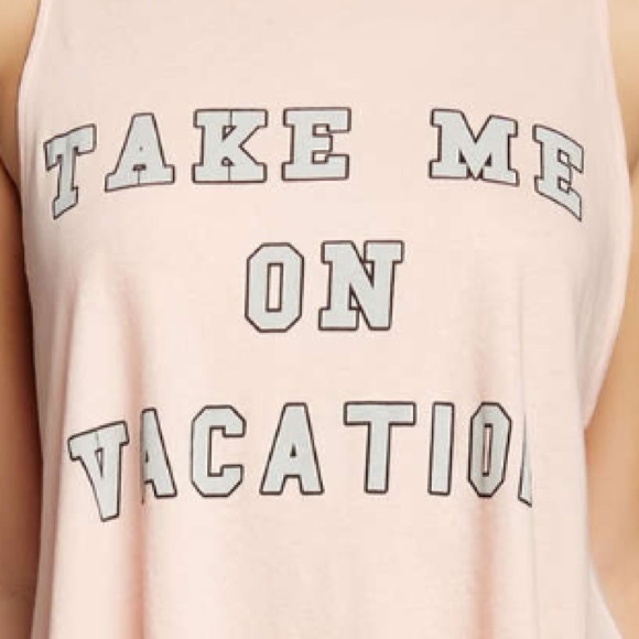 ❌SOLD❌Pink Wildfox Take Me On Vacation Tank - Picture 2 of 4