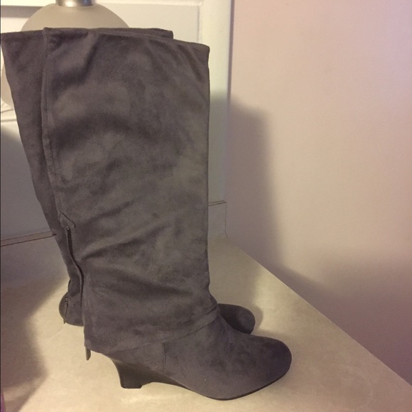 Apple bottom grey boots very nice