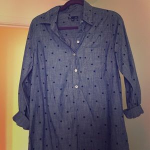 GAP Denim Polka Dot Tunic Dress
