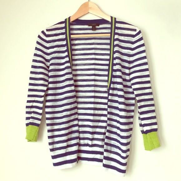 J. Crew navy striped cardigan