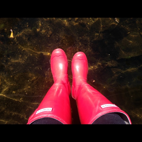 Red hunter boots
