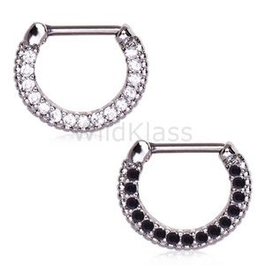 Septum Clicker Ring Gemmed 316L Surgical Steel