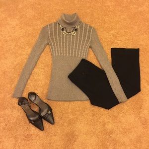 NEW YORK & COMPANY Metallic Turtleneck