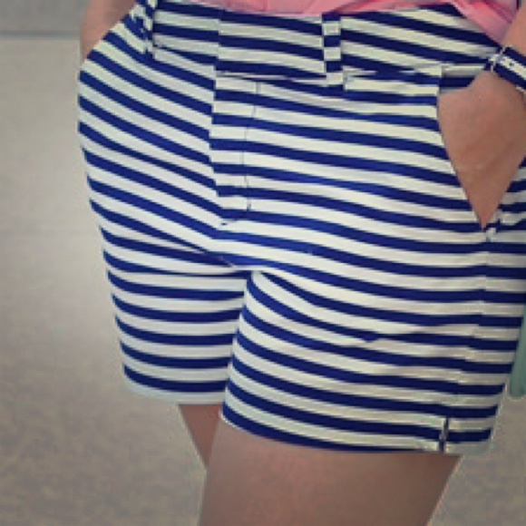 J. Crew Navy Striped Shorts