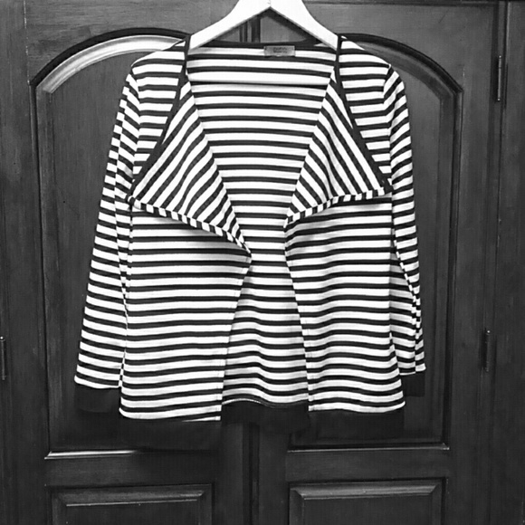 Sweaters - Striped Sweater Jacket