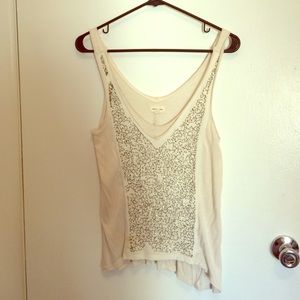 Silence and noise off white and gold sequined top