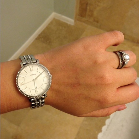 Silver fossil watch- great condition!!SALE!!!!