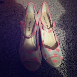 Madden Girl Pink Polka Dot Heels