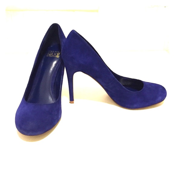 Blue suede pumps by Madonna