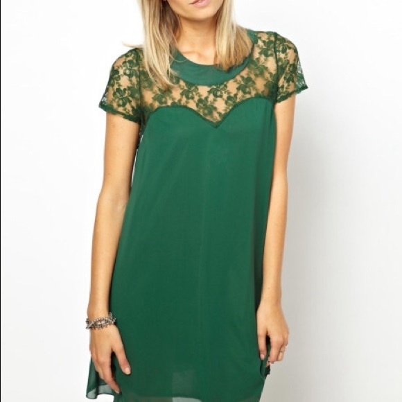 ASOS Love Swing Dress with Lace Yoke