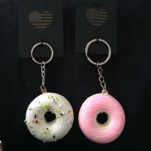 Two Brandy Melville Donut Keychains