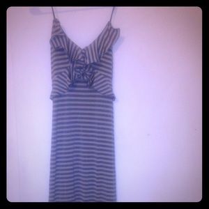 Blue and grey maxi dress