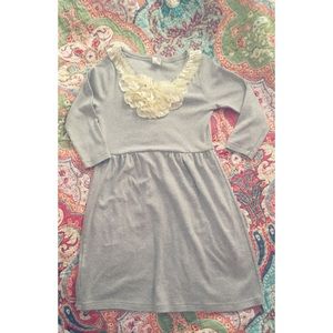 J. Crew Gray Ruched Neckline Dress