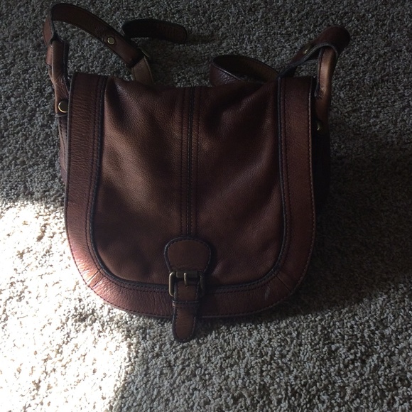 Brown leather crossbody