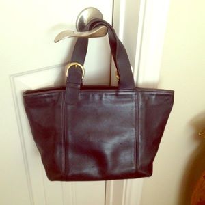 Navy leather vintage coach purse