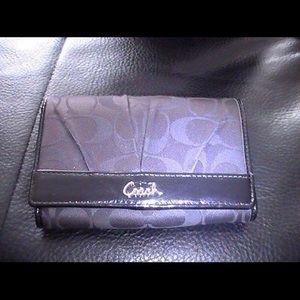 Coach black sig C clutch wallet
