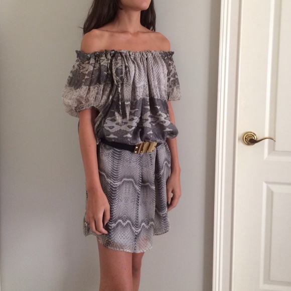 Zara Python Print Chiffon Dress - Picture 2 of 3