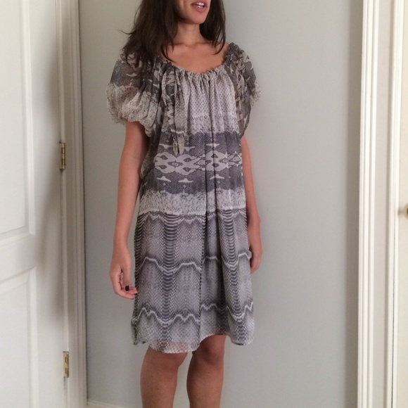 Zara Python Print Chiffon Dress - Picture 3 of 3
