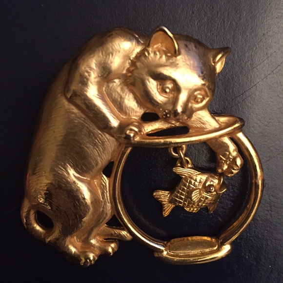 CAT LOVERS MUST "BOLD GOLD"CAT FISHING IN FISHBOWL - Picture 4 of 4