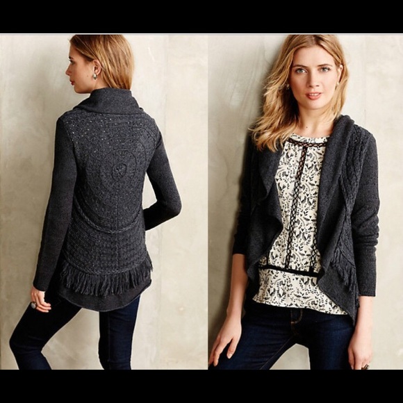 Anthropologie Sweaters - Anthropologie Fringed Circle Cardigan NWOT