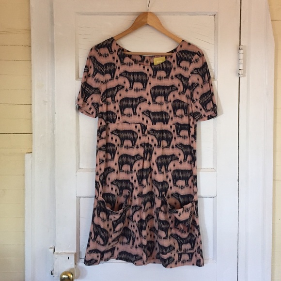 Anthropologie Bear Print Tunic Dress