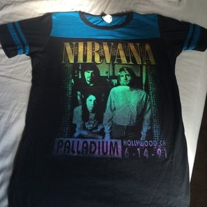 Cute Nirvana baseball style t shirt