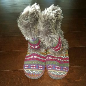 Faux fur moccasins
